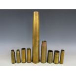 A quantity of brass shell cases