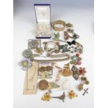 A quantity of vintage costume jewellery including an Exquisite necklace, Austrian crystal ear drops,