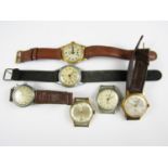 A quantity of vintage 1940's - 1960's gentlemen's watches including Services Colonial, Newmark,