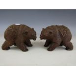 A pair of Black Forest carved wooden bears