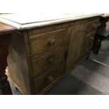 A Victorian pine low dresser