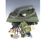 An Action Man armoured car figures and accessories