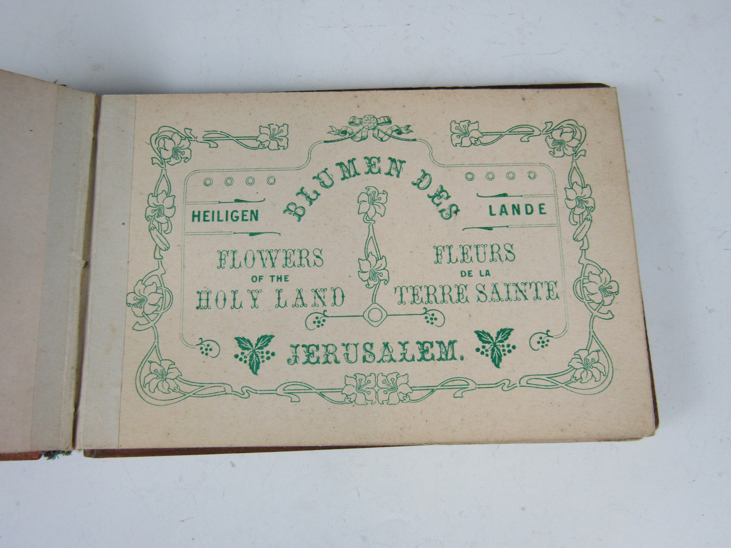 A late 19th century album of Flowers of the Holy Land with inlaid olive wood panels - Image 2 of 3