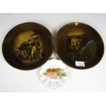 Two Ridgway Robert Burns plates together with a Burns pin dish