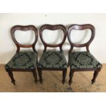 A trio of Victorian balloon-back dining chairs