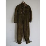 A set of vintage Barbour waxed cotton overalls