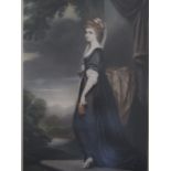 After George Romney, A mezzotint of Lady Isabella Hamilton, published 1913, 56 x 36 cm