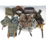 A Second World War German medics' leather pouch and assorted post-War German kit