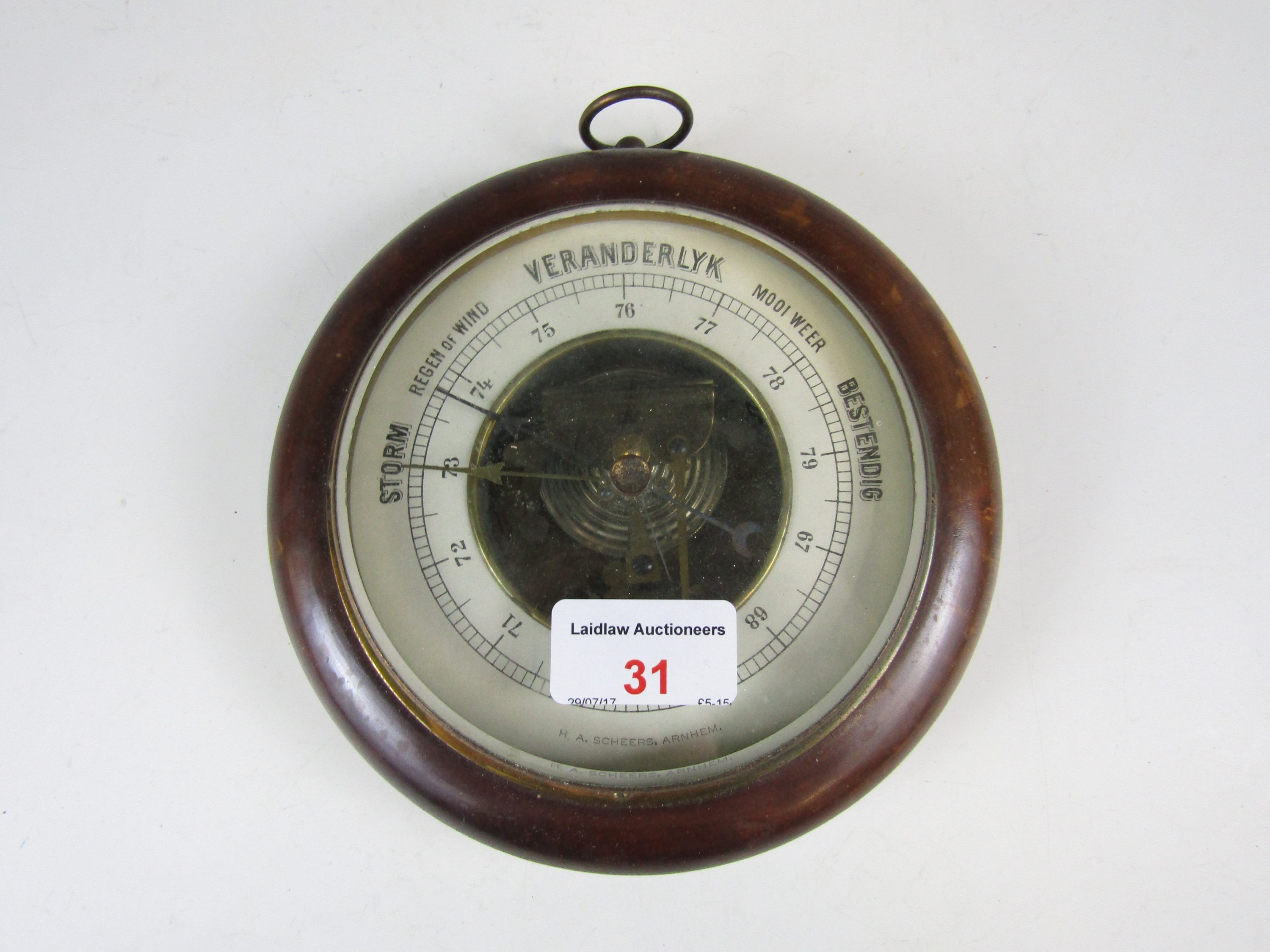 A Dutch wheel barometer