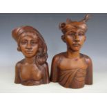 A pair of Balinese busts