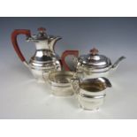 A four piece Lonsdale electroplate tea set