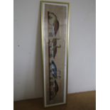 A large gilt framed Egyptian papyrus painting of geese