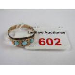 A 9ct gold and turquoise cabochon dress ring, 2g
