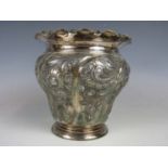 A Walker and Hall electroplate vase