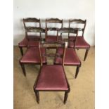 A set of six George IV brass-inlaid dining chairs