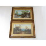(20th Century) A pair of continental coastal views, each with a solitary figure, oil on board,