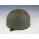 A British Army Royal Armour Corp steel helmet