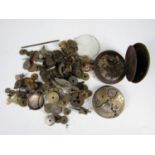 Various pocket watches (a/f) together with watchmakers’ parts including hands etc