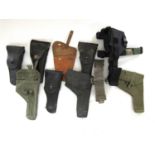 A quantity of holsters