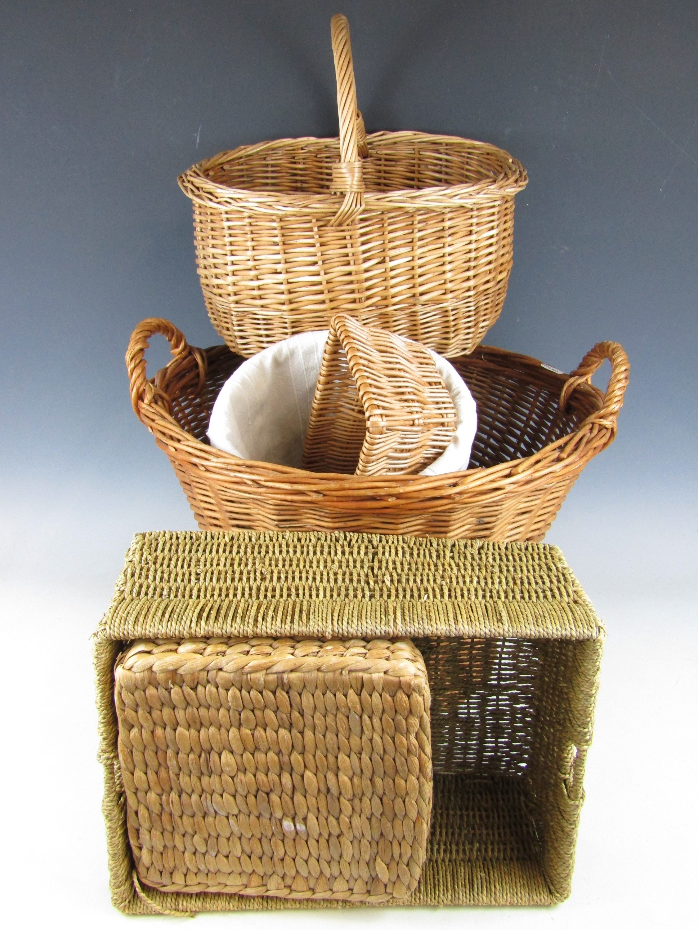 A large wicker basket and others