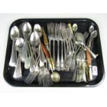 A quantity of vintage electroplate cutlery etc