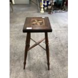 A late 19th / early 20th century plant stand with parquetry top