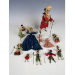 A selection of vintage Grecon style dolls