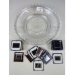 A George VI Coronation plate together with commemorative slides etc