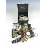 A large quantity of wrist watches including a boxed Henley watch and a Masonic watch etc