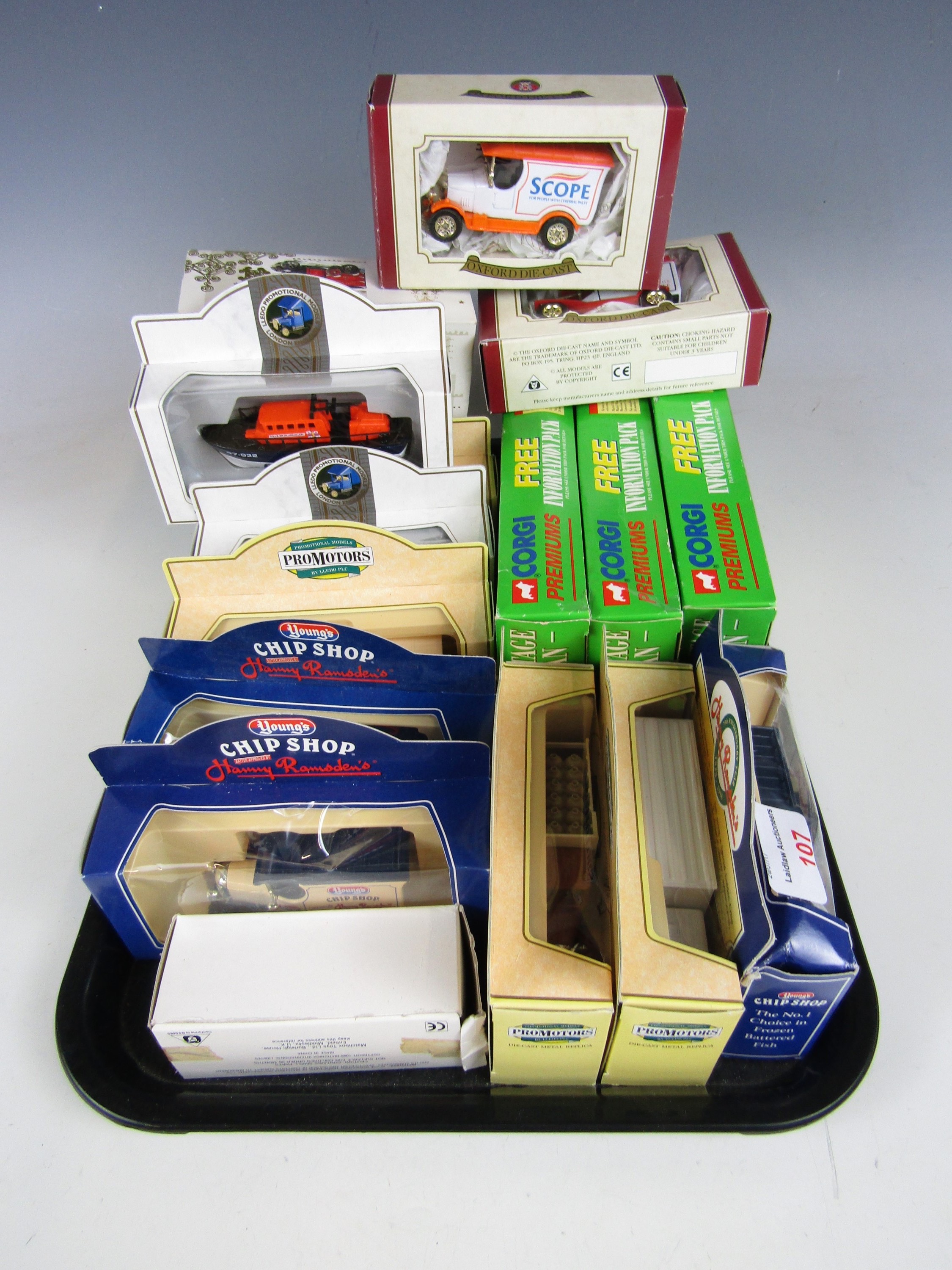 Sundry boxed model vans including Schweppes and Jordans liveries etc