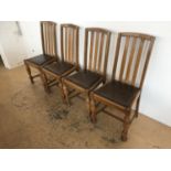 Four 1930's / 1940's oak dining chairs