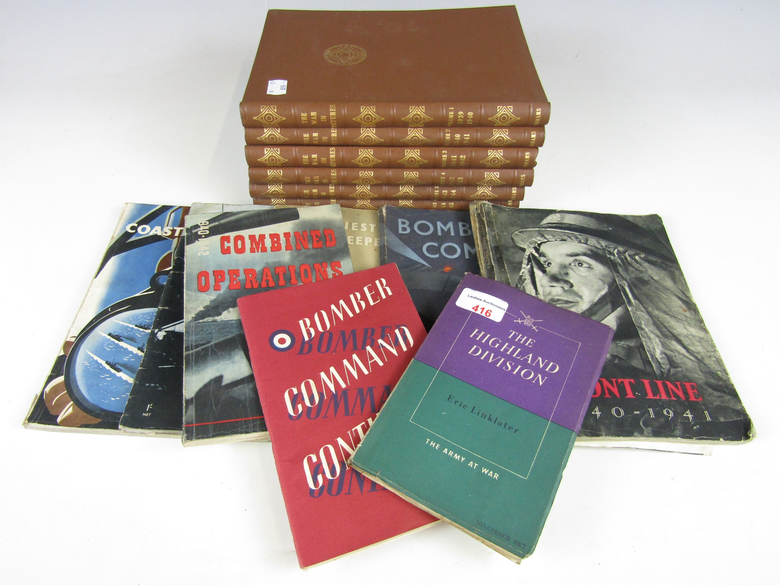 A quantity of Second World War HMSO military publications together with a six volume set of Odham'