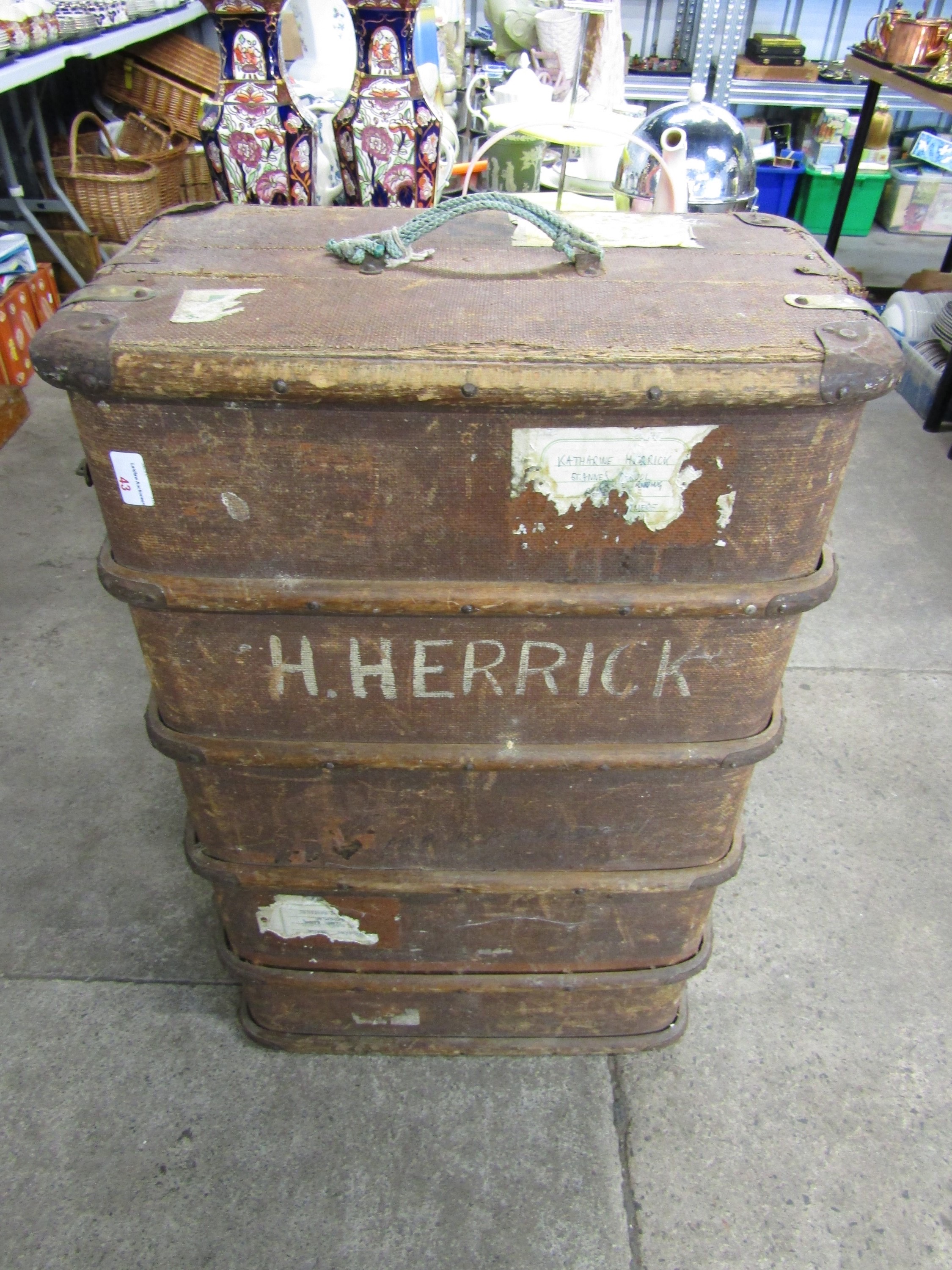 A vintage luggage trunk