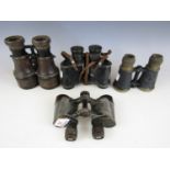 Four various sets of military and other vintage binoculars