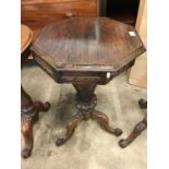 A 19th century tripod sewing table