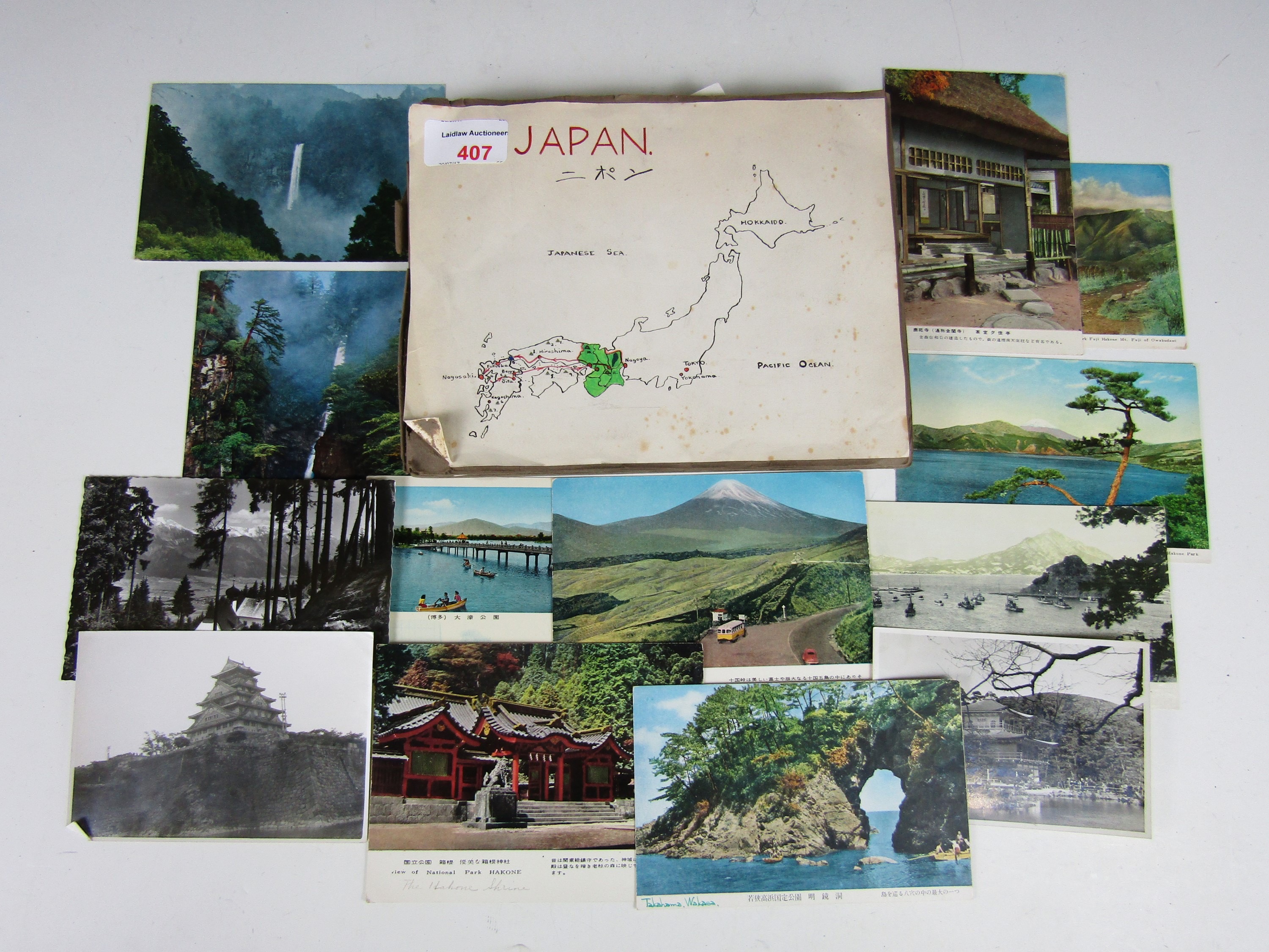Sundry mid 20th century Japanese postcards and photos