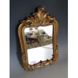 An acanthus moulded gilt framed mirror (a/f), 37 x 25 cm