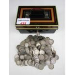 A quantity of silver coins including an 1851 5 franc coin etc