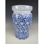 A reproduction Chinese blue and white ceramic stool