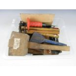 Sundry tools including hammers, bolster, chisels etc