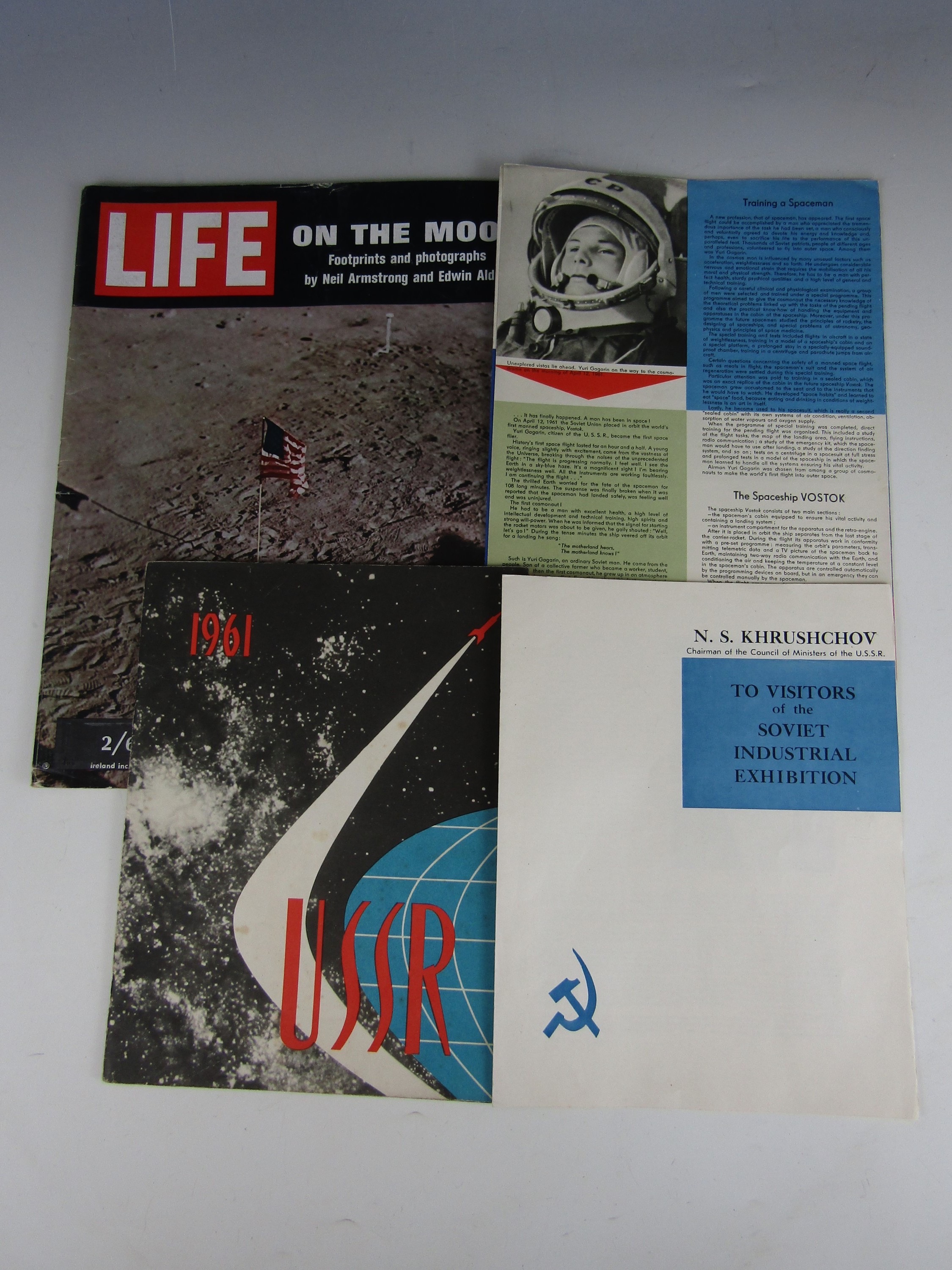 A small group of 1960s space race ephemera