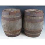 Two vintage Carlisle Brewery coopered barrels