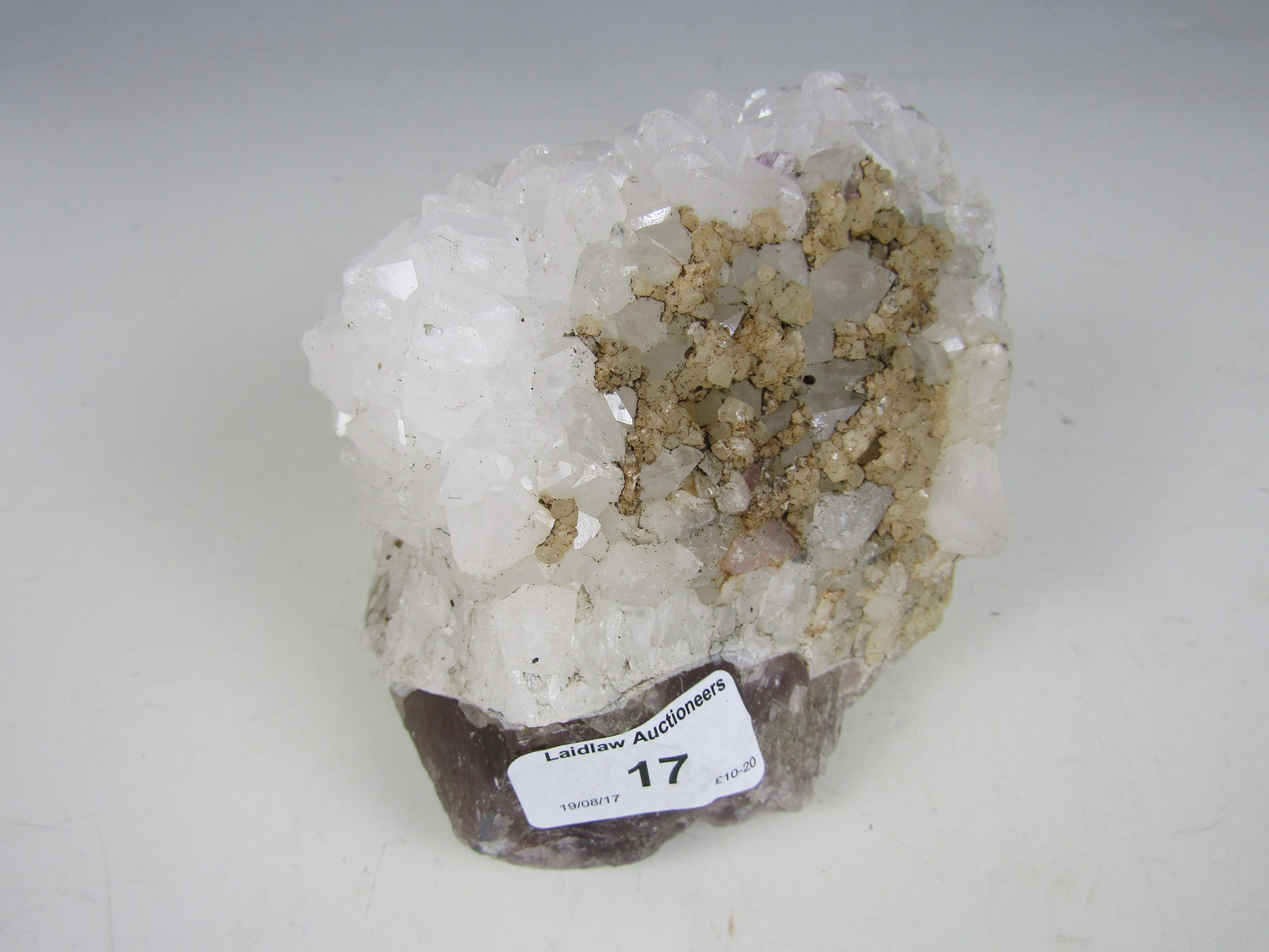 A large quartz crystal specimen