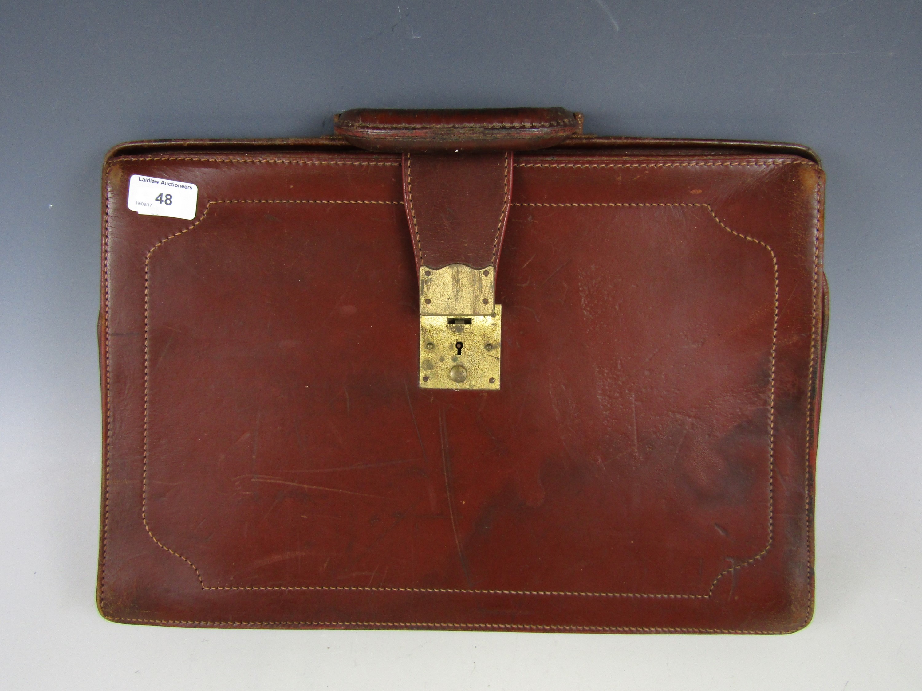 A vintage leather briefcase