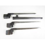 Three British military No 4 bayonets