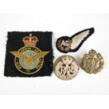 An RAF Air Gunner's brevet and other insignia