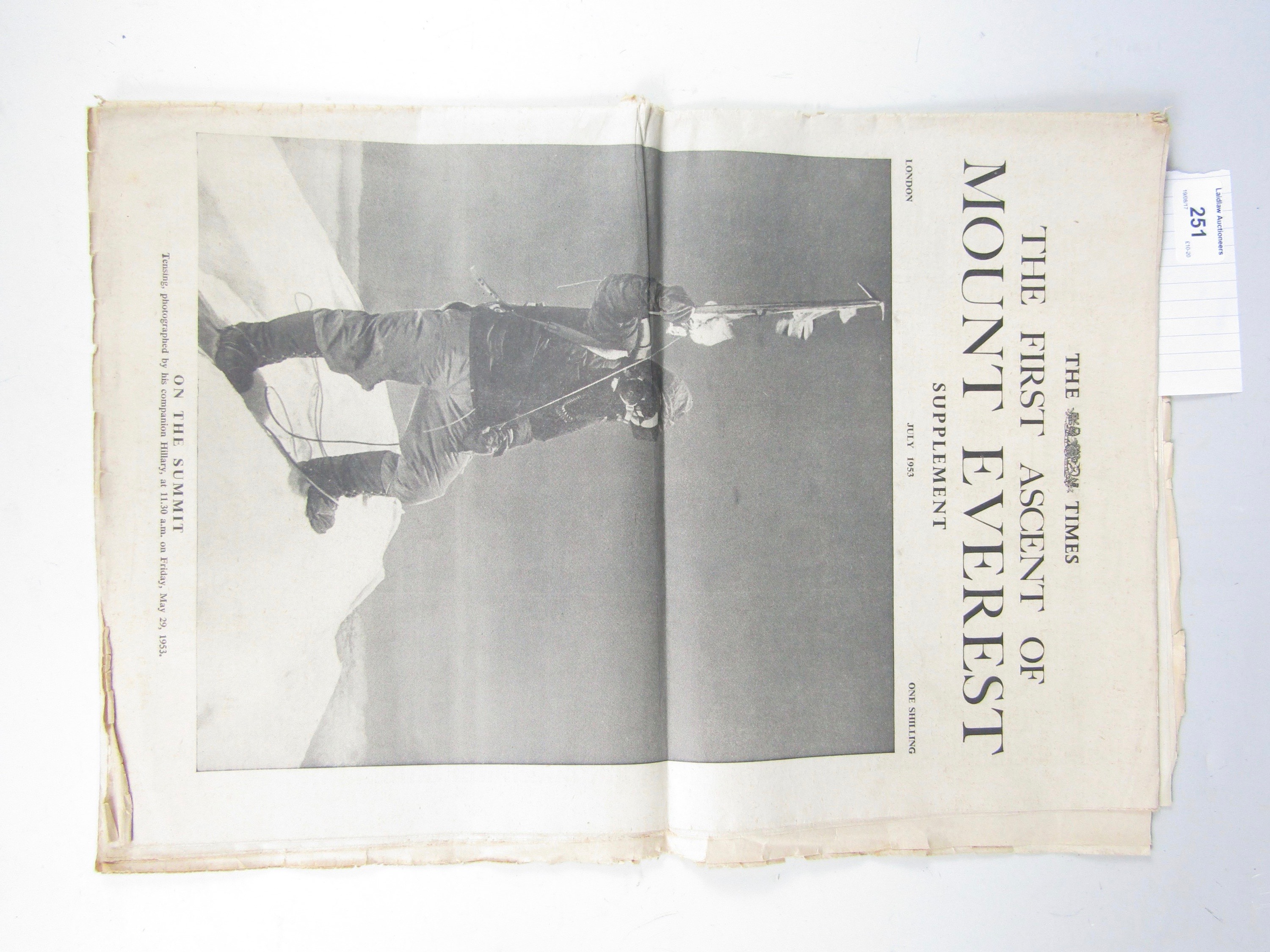 A 1953 Conquest of Everest commemorative issue of The Times