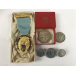 A Masonic stewards medal for the Cheshire Provincial Festival 1951, together with a George VI