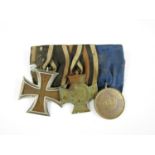 German Imperial Army service court-mounted medal group including an Iron Cross, second class (latter