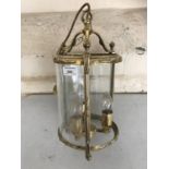 A quality reproduction brass pendant ceiling light / lantern (a/f), 40 cm drop